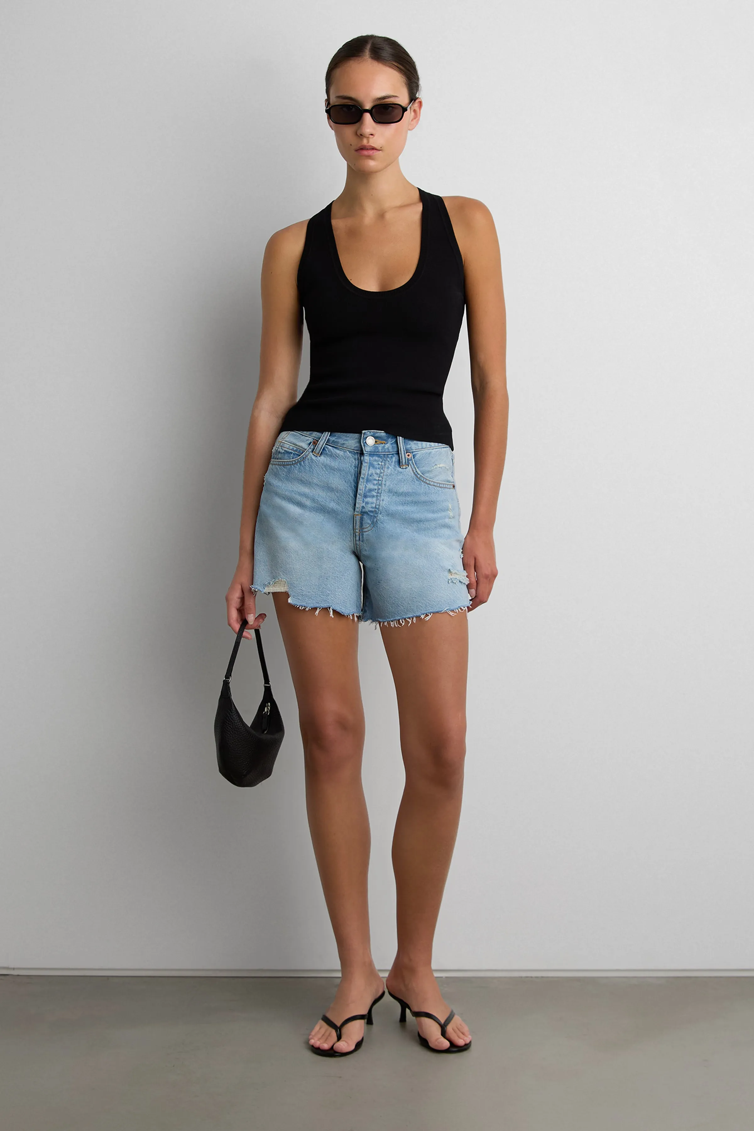 MID-RISE JEAN SHORT WITH DISTRESSING sold by OAK AND FORT product image thumbnail 2