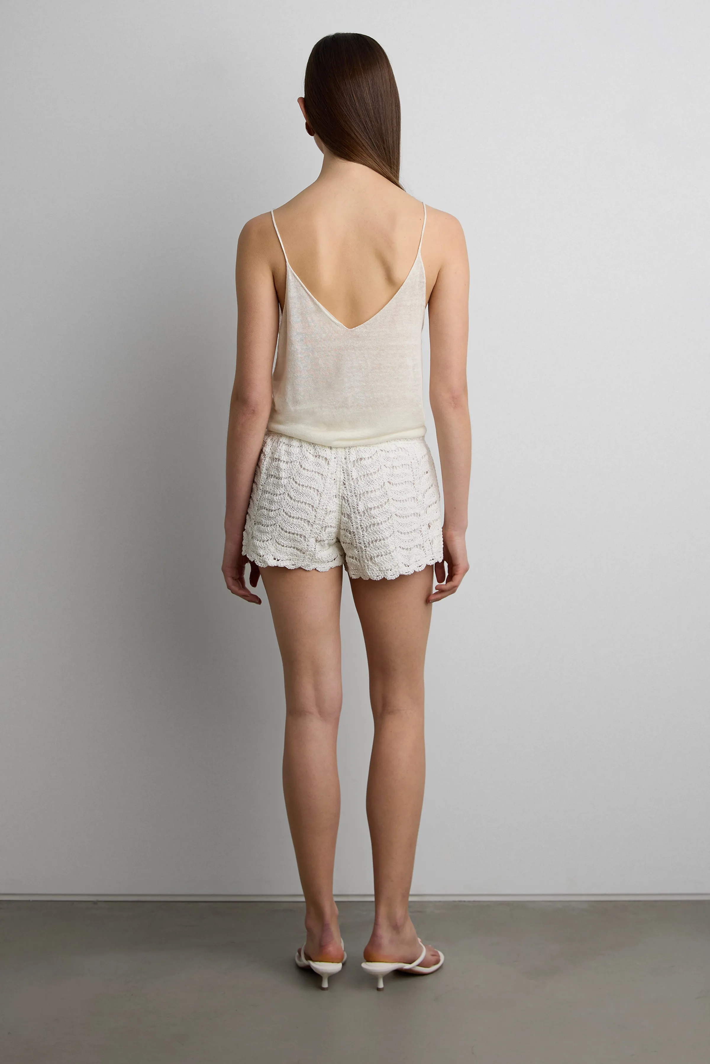 CROCHET KNIT SHORT WITH CUT-OUT DETAIL sold by OAK AND FORT product image thumbnail 4
