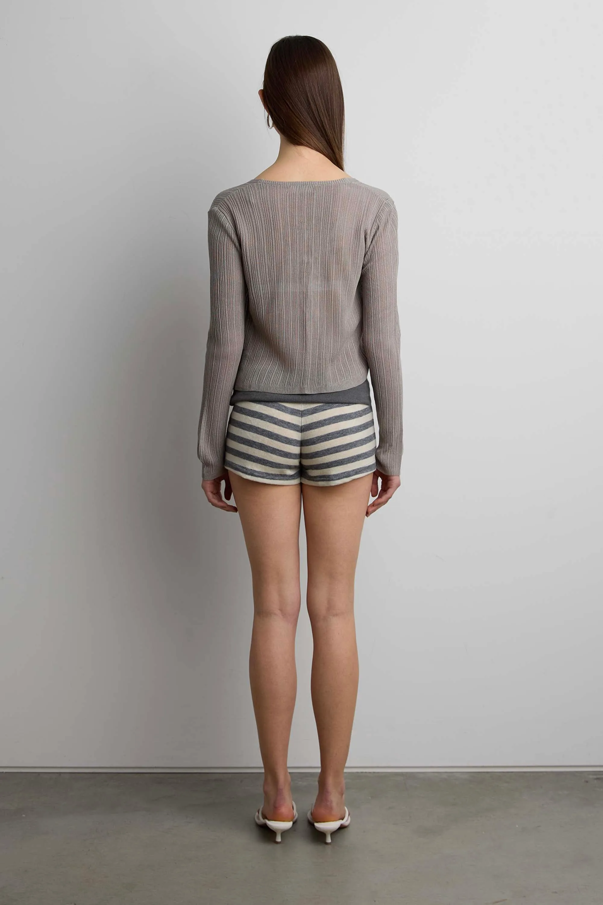 SHEER CARDIGAN WITH TIE FRONT sold by OAK AND FORT product image thumbnail 4