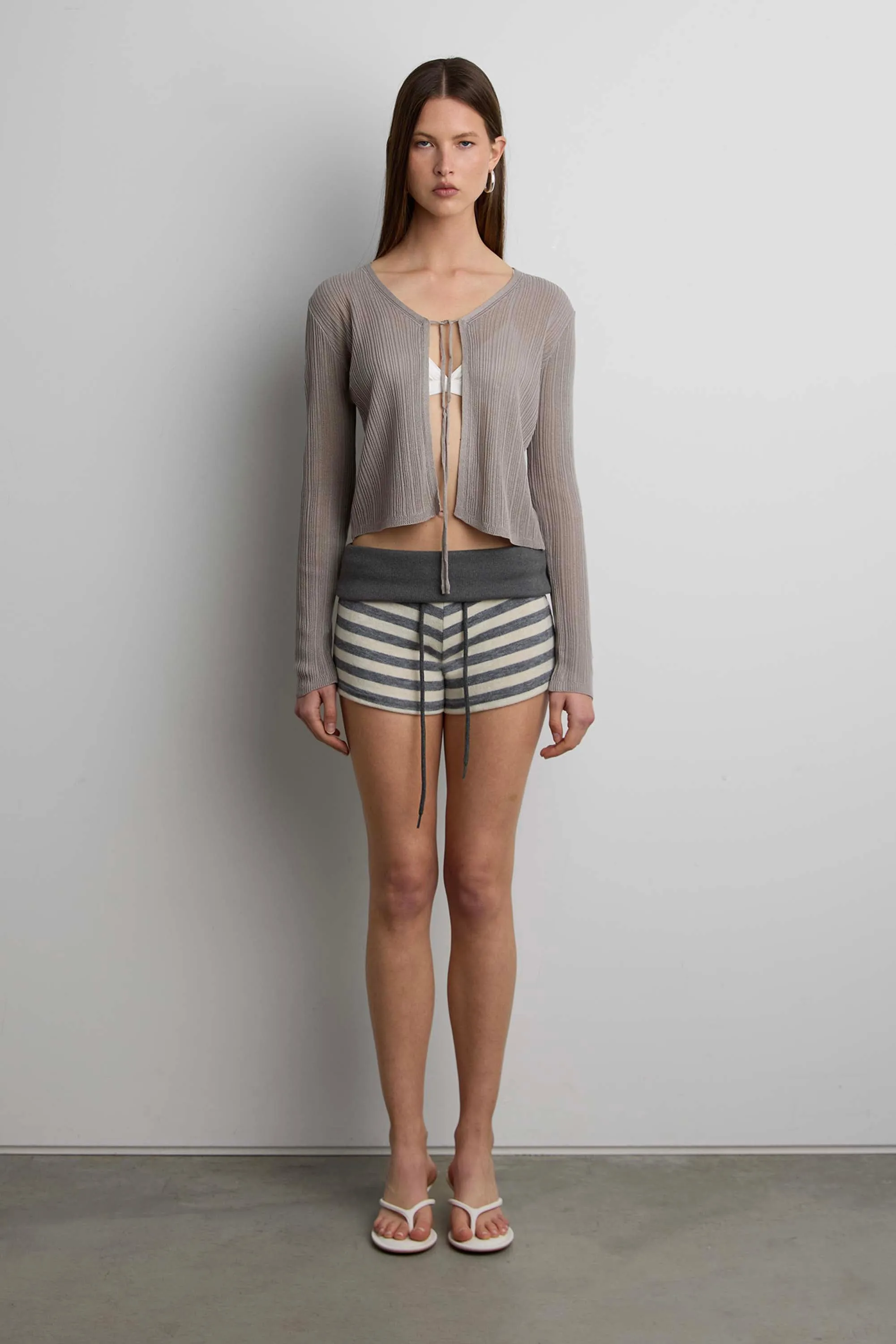 SHEER CARDIGAN WITH TIE FRONT sold by OAK AND FORT