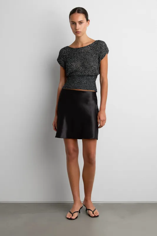 ASYMMETRICAL OFF-SHOULDER KNIT TOP made by OAK AND FORT