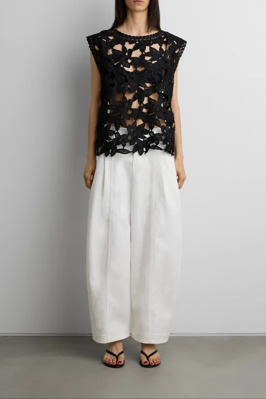 FLORAL GUIPURE LACE WOVEN TOP made by OAK AND FORT