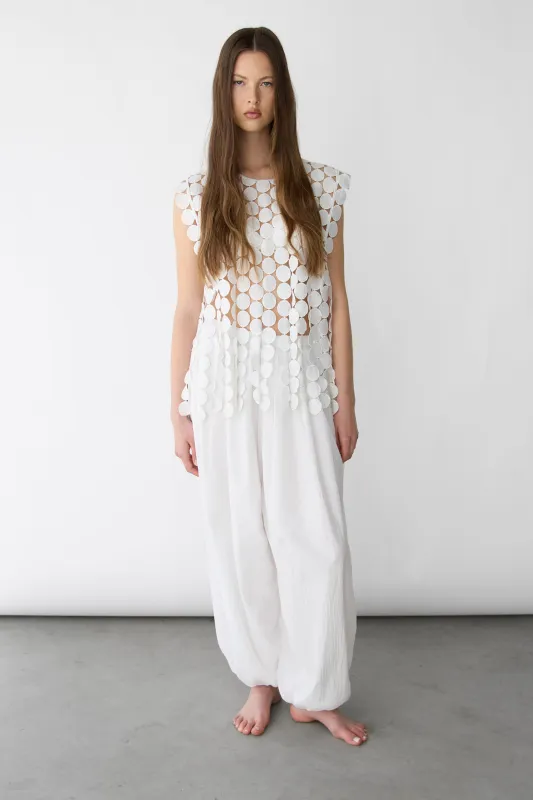 HONEY COMB CUTOUT WOVEN TOP made by OAK AND FORT