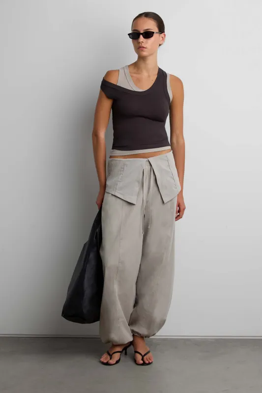 BALLOON PANTS WITH FOLDOVER WAIST made by OAK AND FORT
