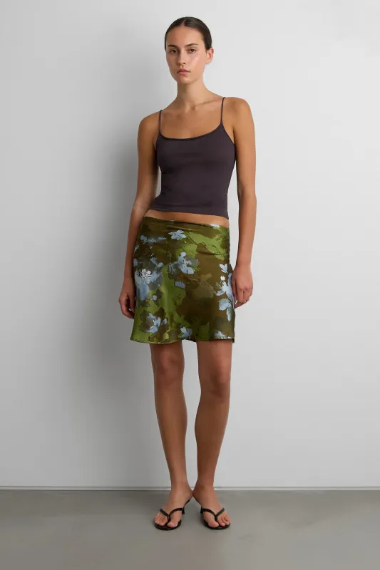 VINTAGE SATIN FLORAL MIDI SKIRT made by OAK AND FORT