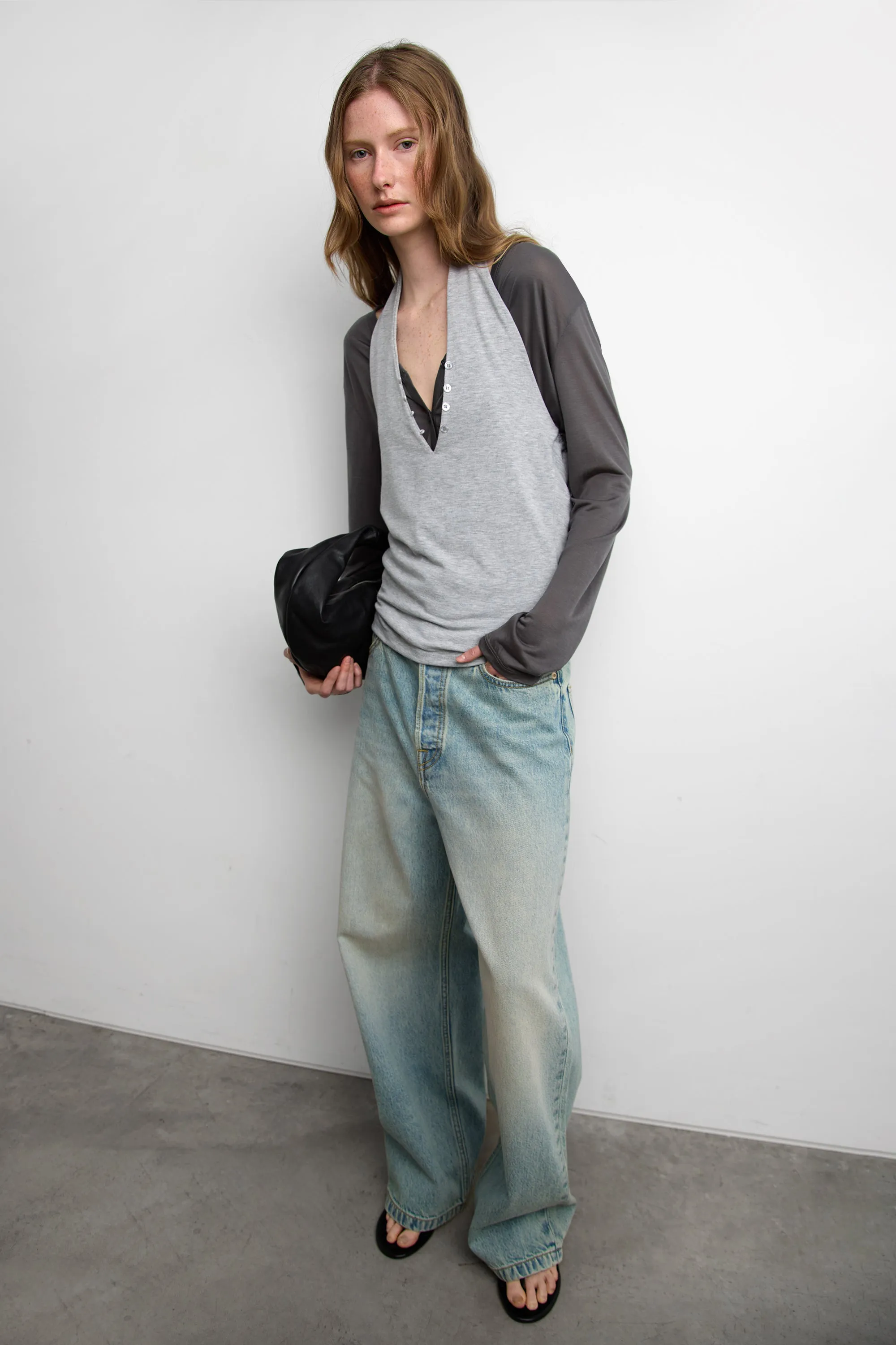 LIGHT WASH MID-RISE WIDE LEG JEAN sold by OAK AND FORT