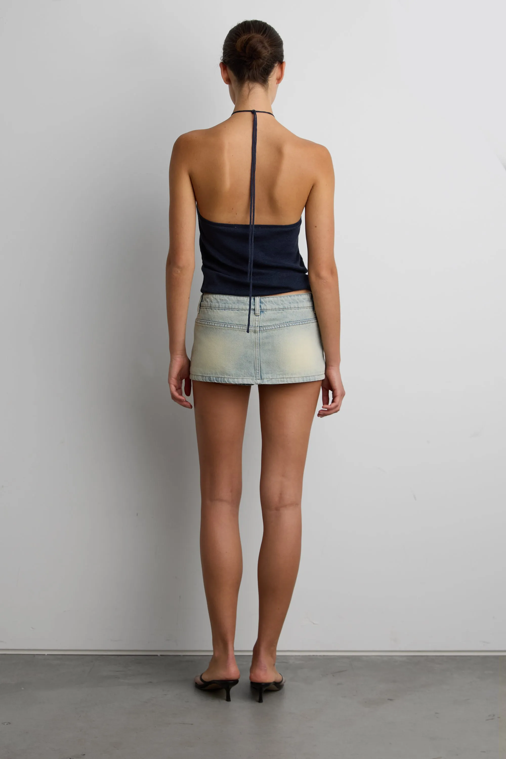 VINTAGE WASH DENIM SKORT sold by OAK AND FORT product image thumbnail 2