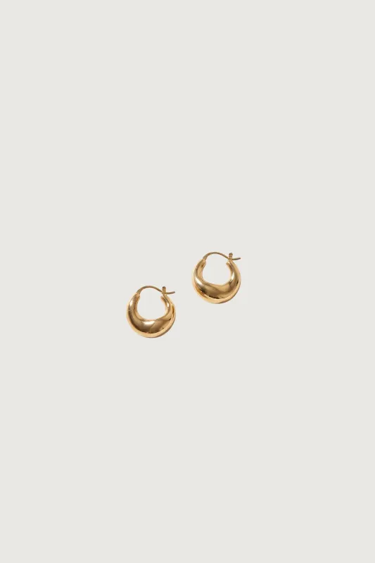 CHUNKY ORGANIC WAVE HOOP EARRINGS made by OAK AND FORT
