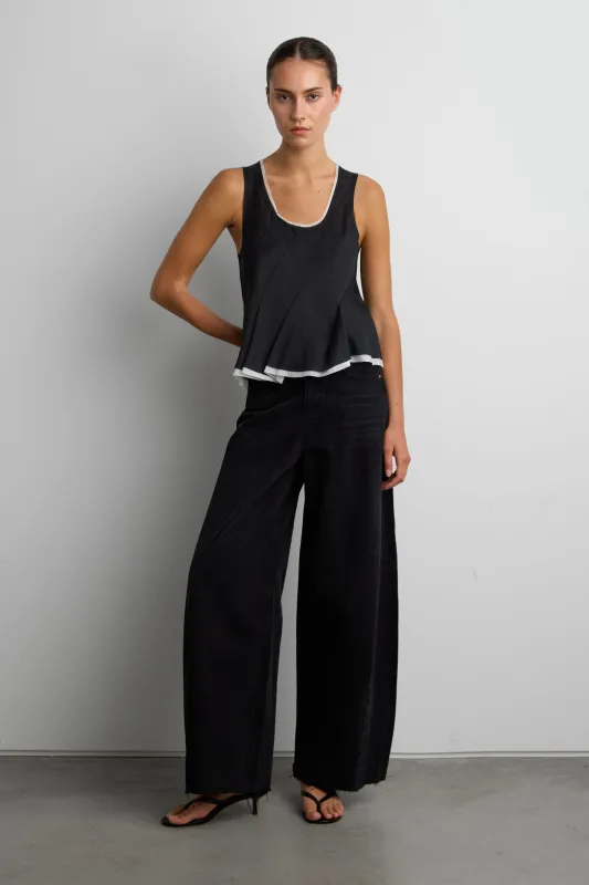 SHEER PEPLUM TOP made by OAK AND FORT