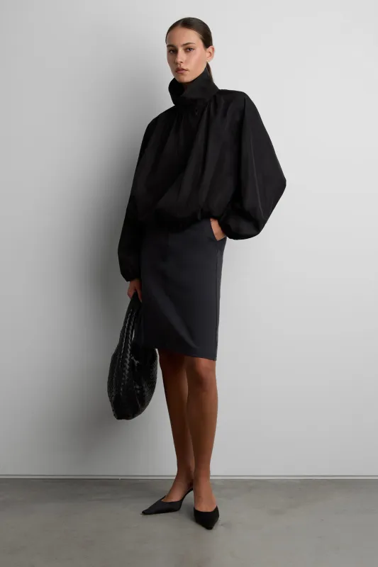 FUNNEL NECK JACKET WITH ELASTIC HEM made by OAK AND FORT
