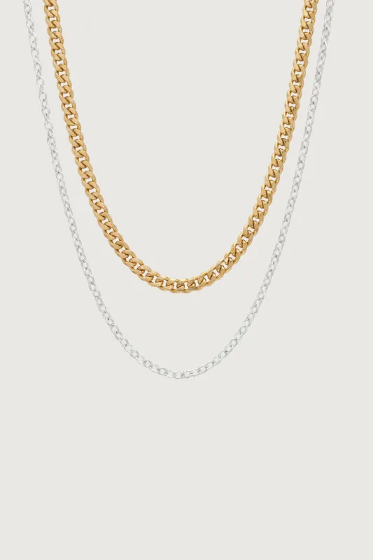 LAYERED DUAL TONE NECKLACE made by OAK AND FORT