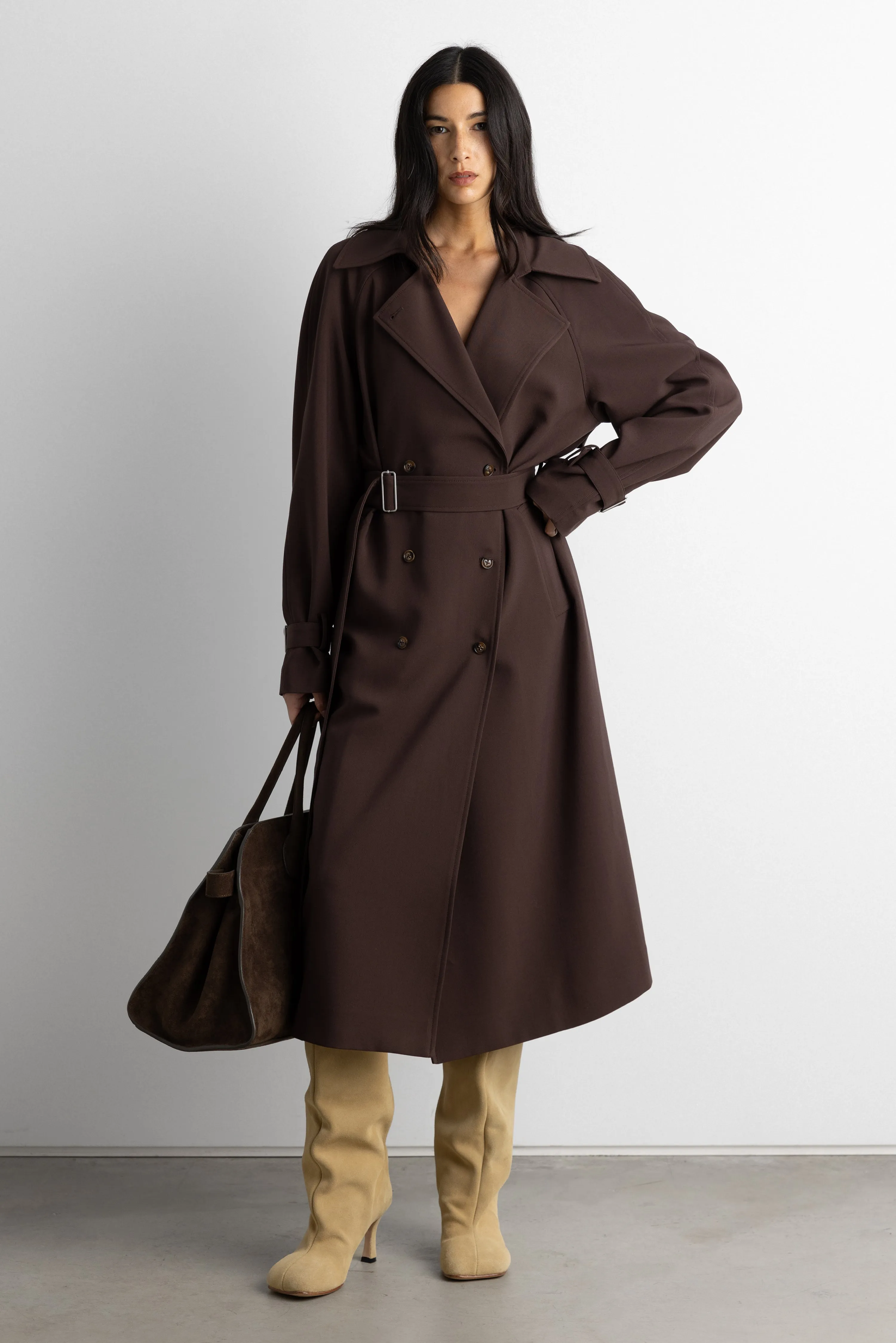 OVERSIZED TRENCH COAT WITH FUNNEL NECK sold by OAK AND FORT