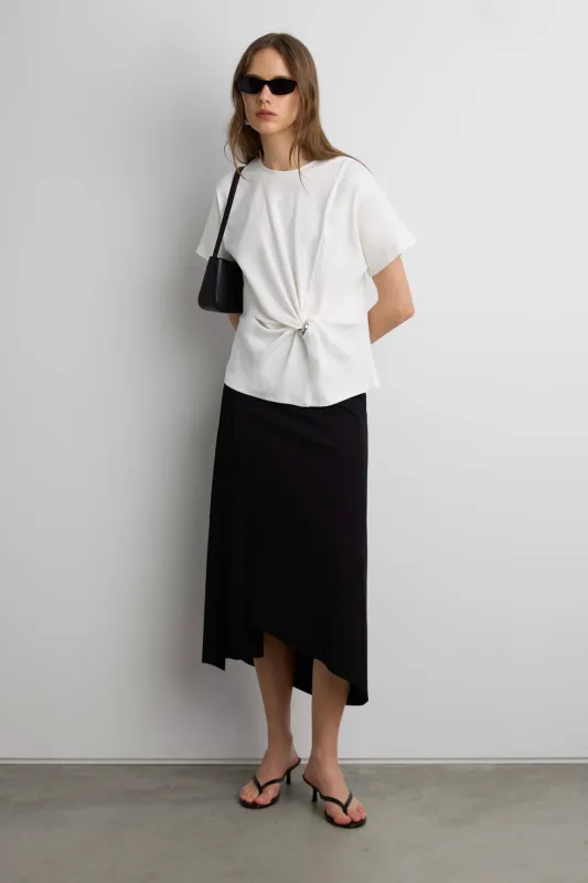 TWIST FRONT TOP WITH METAL RING DETAIL made by OAK AND FORT
