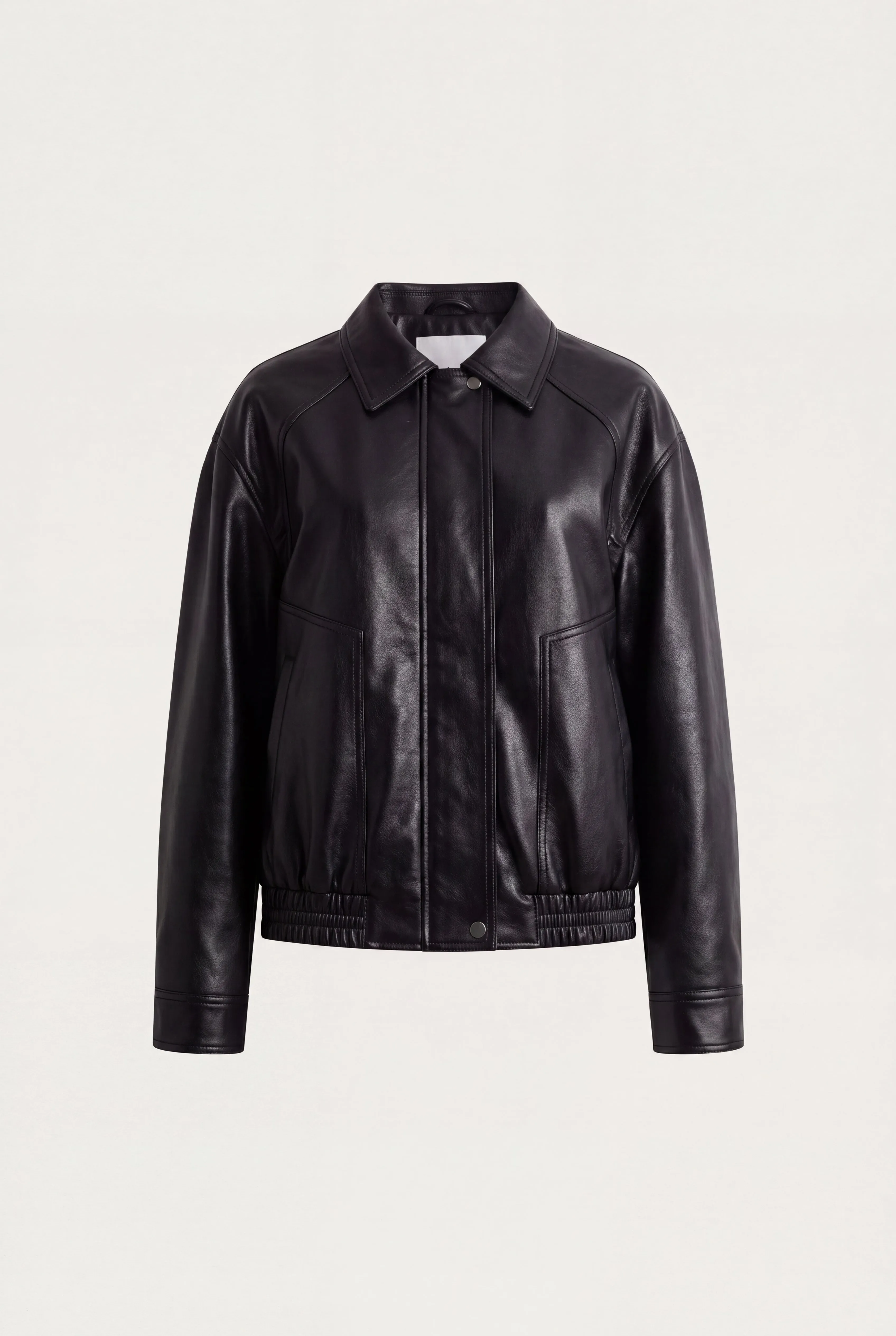 COLLARED VEGAN LEATHER BOMBER JACKET sold by OAK AND FORT product image thumbnail 4
