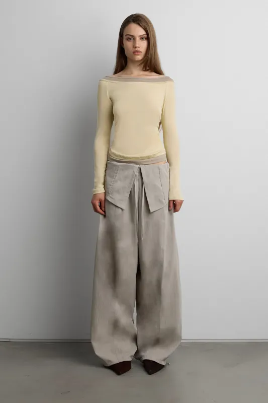 SHIRRED CONTRAST LAYER TOP made by OAK AND FORT