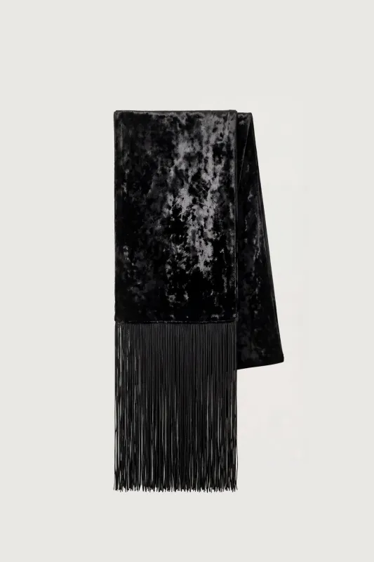 VELVET FRINGE SCARF made by OAK AND FORT