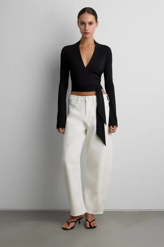 COTTON MODAL CROPPED WRAP TOP made by OAK AND FORT