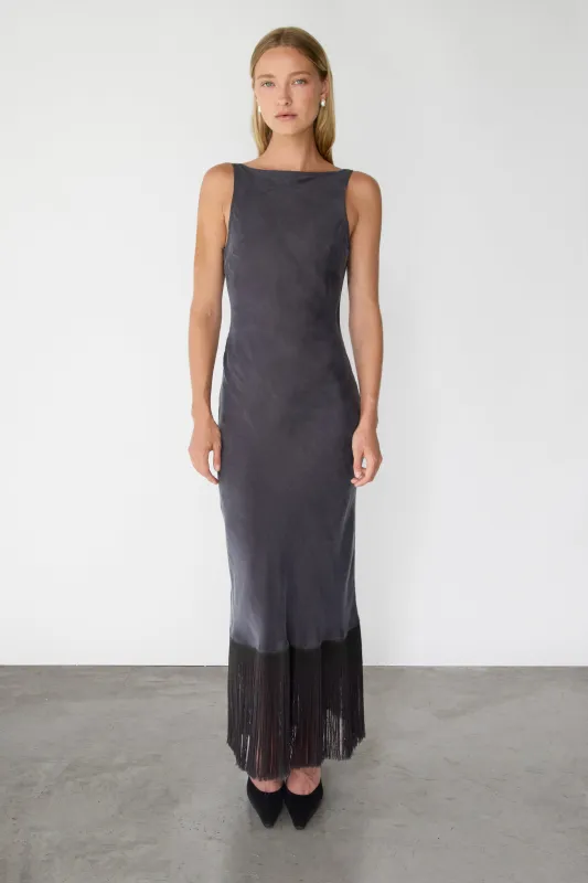 MAXI DRESS WITH TASSEL SLIT DETAIL made by OAK AND FORT