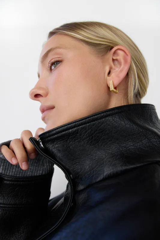 RIDGED HUGGIE EARRINGS made by OAK AND FORT