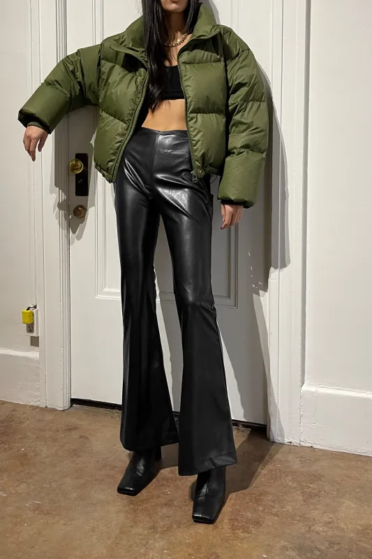 VEGAN LEATHER FLARED PANT made by OAK AND FORT