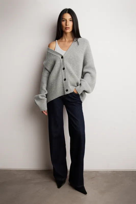 OVERSIZED WOOL BUTTON FRONT CARDIGAN made by OAK AND FORT