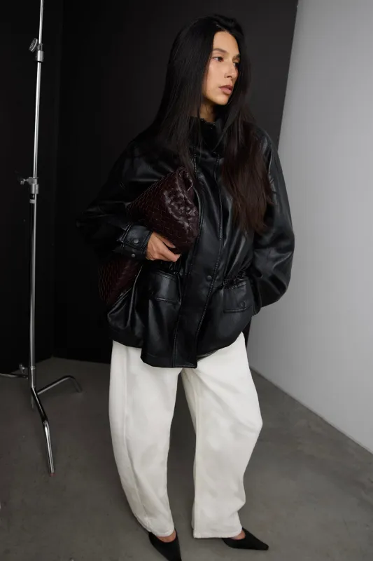 VEGAN LEATHER UTILITY JACKET made by OAK AND FORT