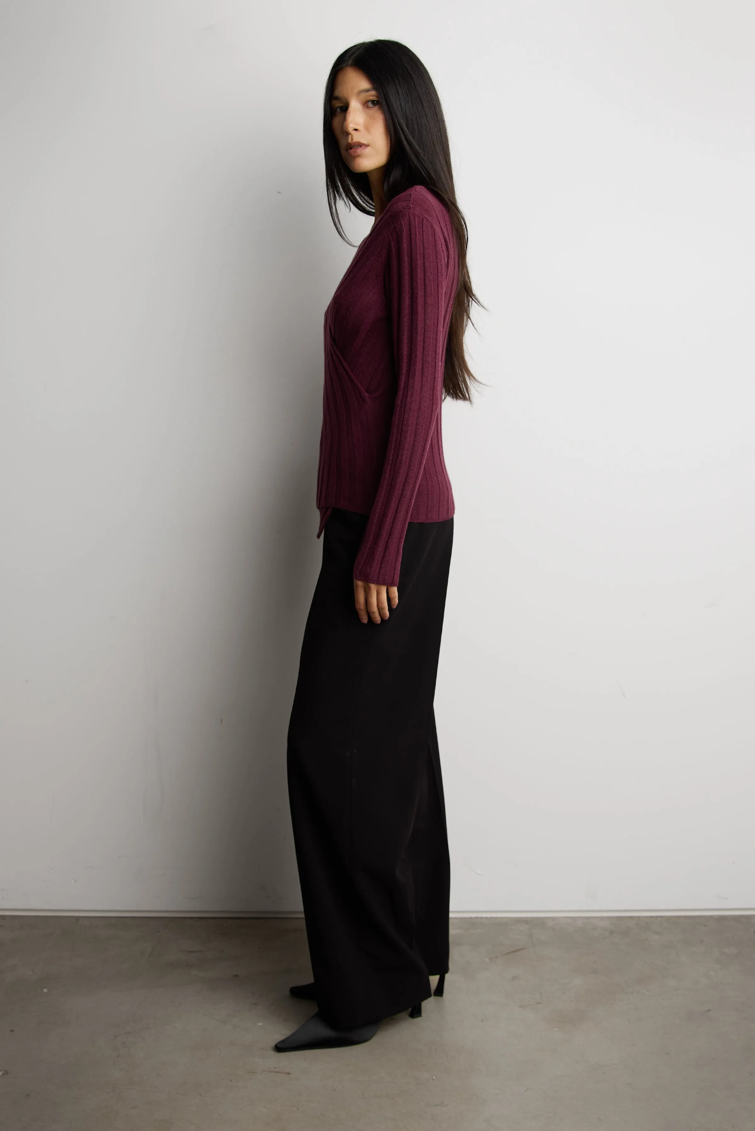 V-NECK WRAP SWEATER sold by OAK AND FORT product image thumbnail 3