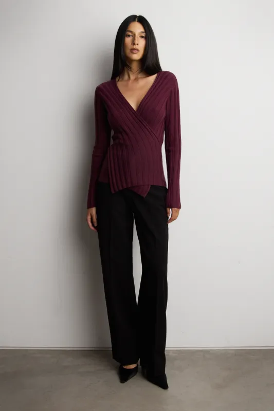 V-NECK WRAP SWEATER made by OAK AND FORT