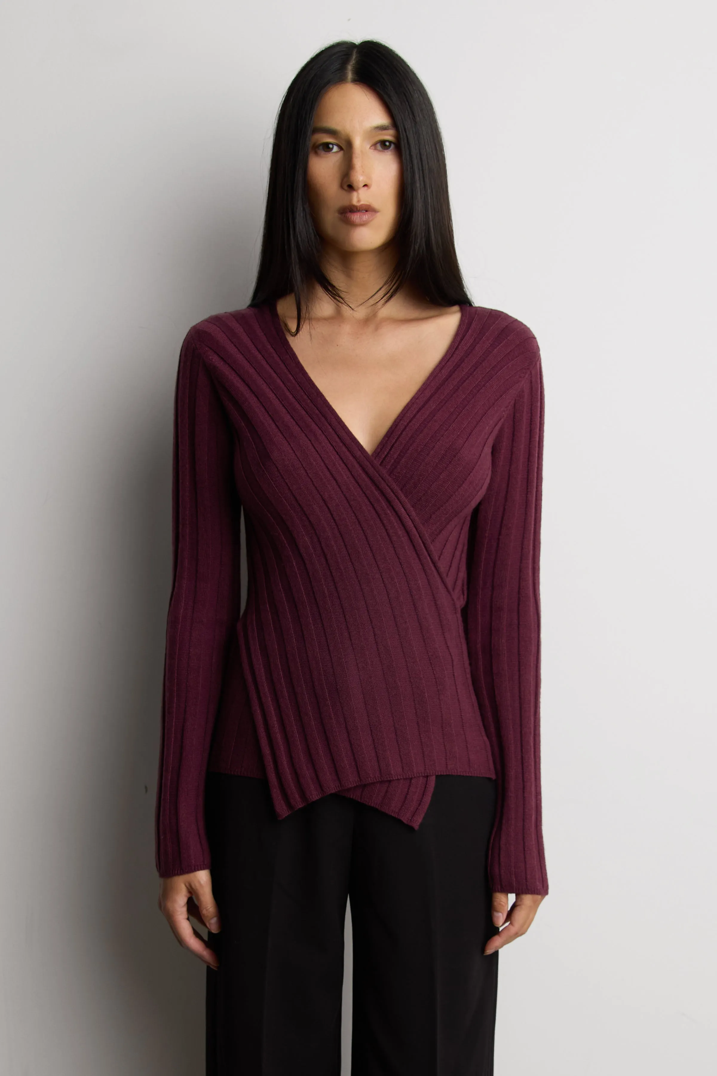 V-NECK WRAP SWEATER sold by OAK AND FORT product image thumbnail 2