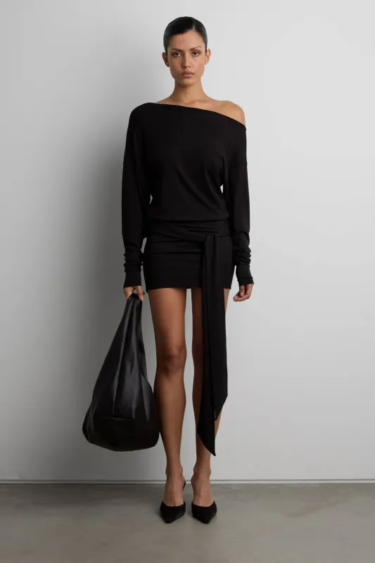 OFF-SHOULDER DRAPED MINI DRESS made by OAK AND FORT