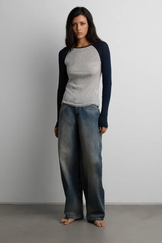 CONTRAST RAGLAN LONG SLEEVE T-SHIRT made by OAK AND FORT