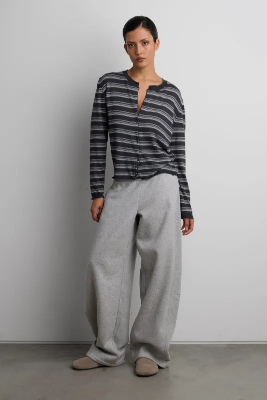 RIBBED KNIT STRIPED CARDIGAN made by OAK AND FORT