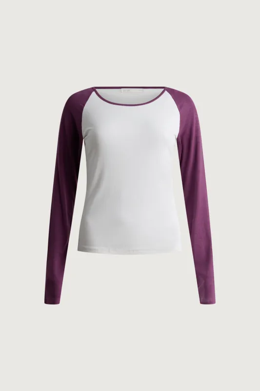 CONTRAST SLEEVE LONG SLEEVE TOP made by OAK AND FORT