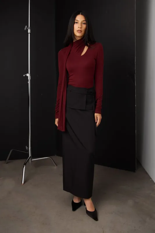 A-LINE SKIRT WITH WRAP DETAIL made by OAK AND FORT