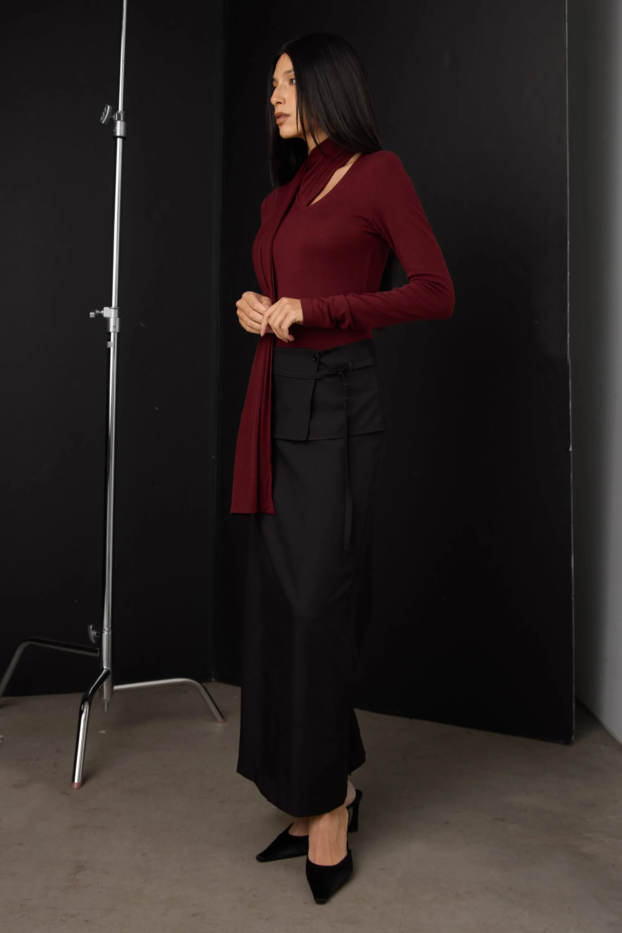 A-LINE SKIRT WITH WRAP DETAIL sold by OAK AND FORT product image thumbnail 3