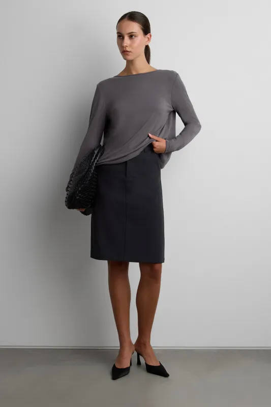 MIDI SUITING SKIRT made by OAK AND FORT