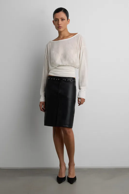 GATHERED WAIST LONG SLEEVE TOP made by OAK AND FORT
