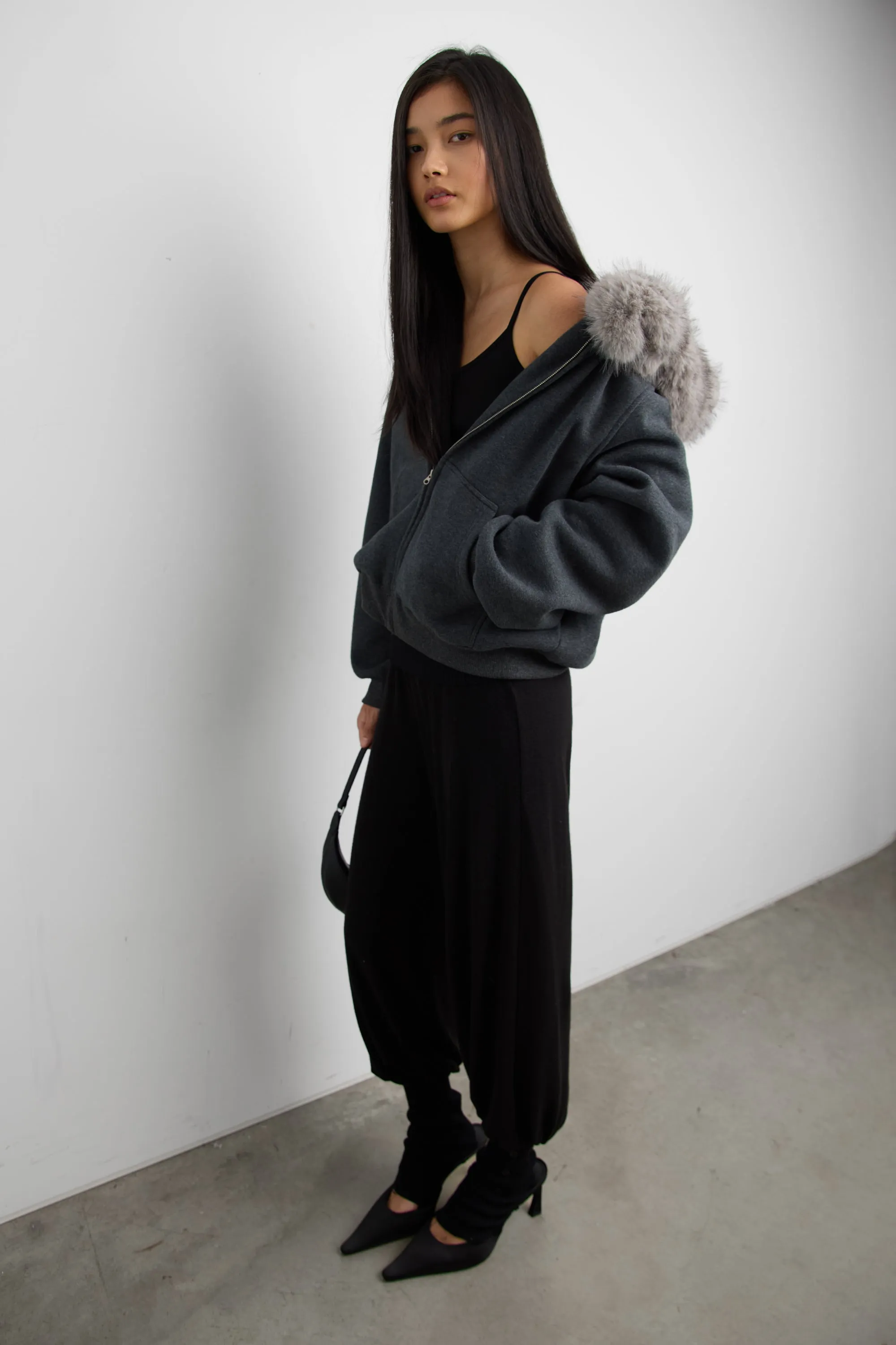 FLEECE-LINED FAUX FUR HOOD JACKET sold by OAK AND FORT product image thumbnail 2