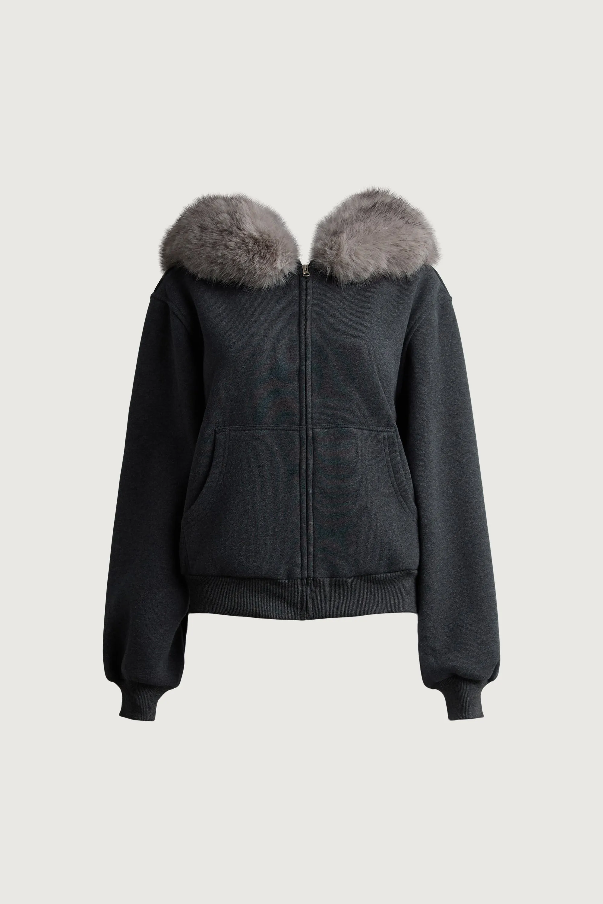 FLEECE-LINED FAUX FUR HOOD JACKET sold by OAK AND FORT product image thumbnail 5