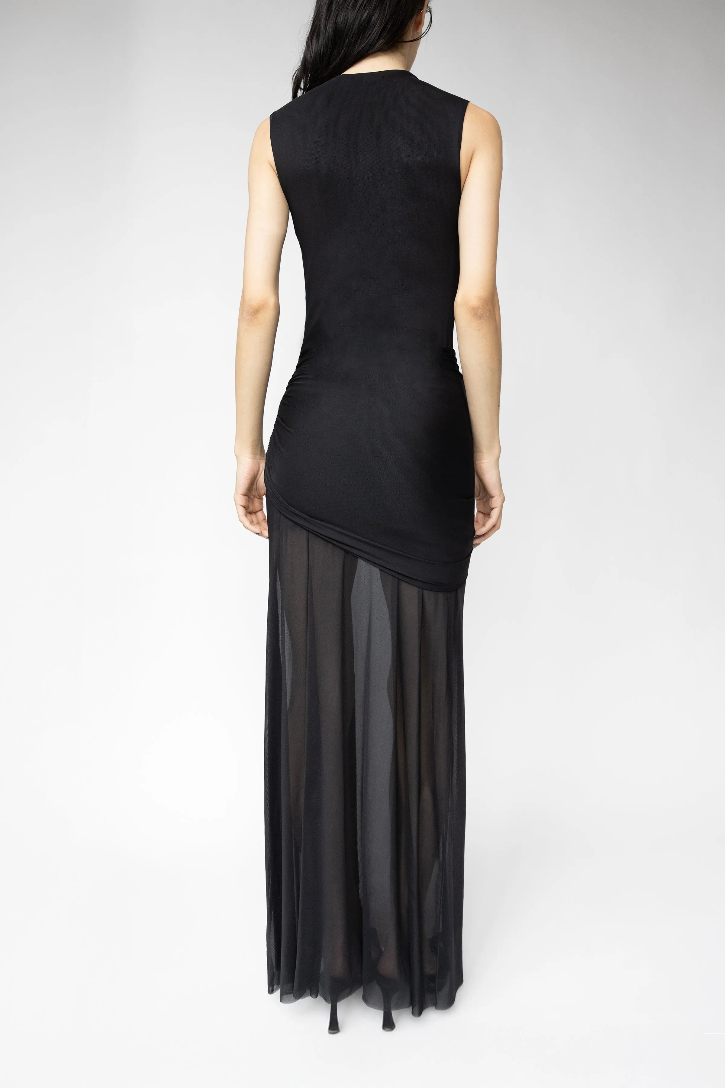 MOCKNECK SLEEVELESS MESH MAXI DRESS sold by OAK AND FORT product image thumbnail 2