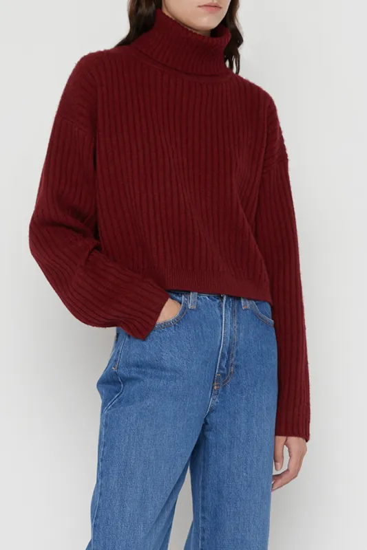 RIBBED CROPPED TURTLENECK sold by OAK AND FORT