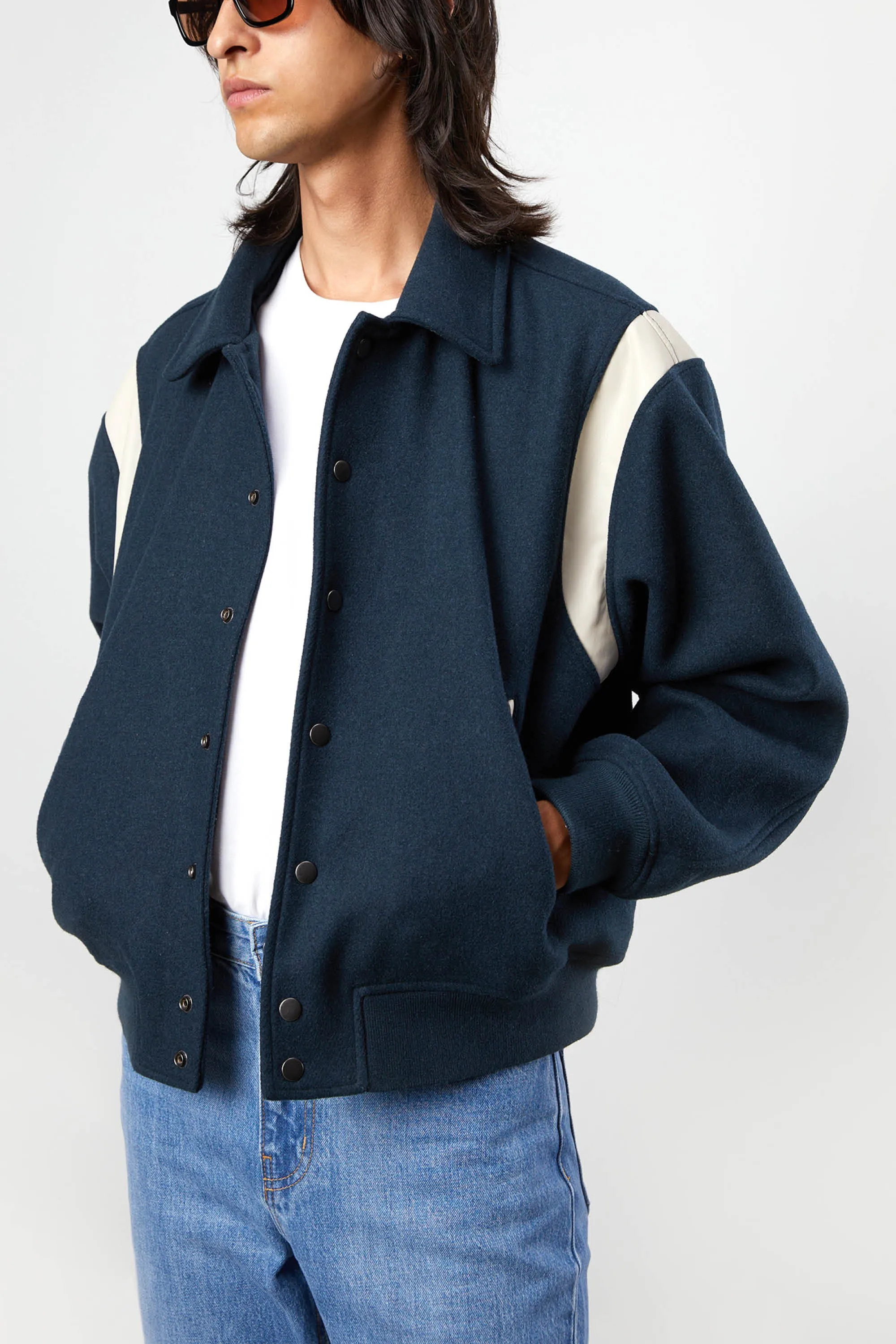 WOOL BLEND BOMBER JACKET sold by OAK AND FORT product image thumbnail 2