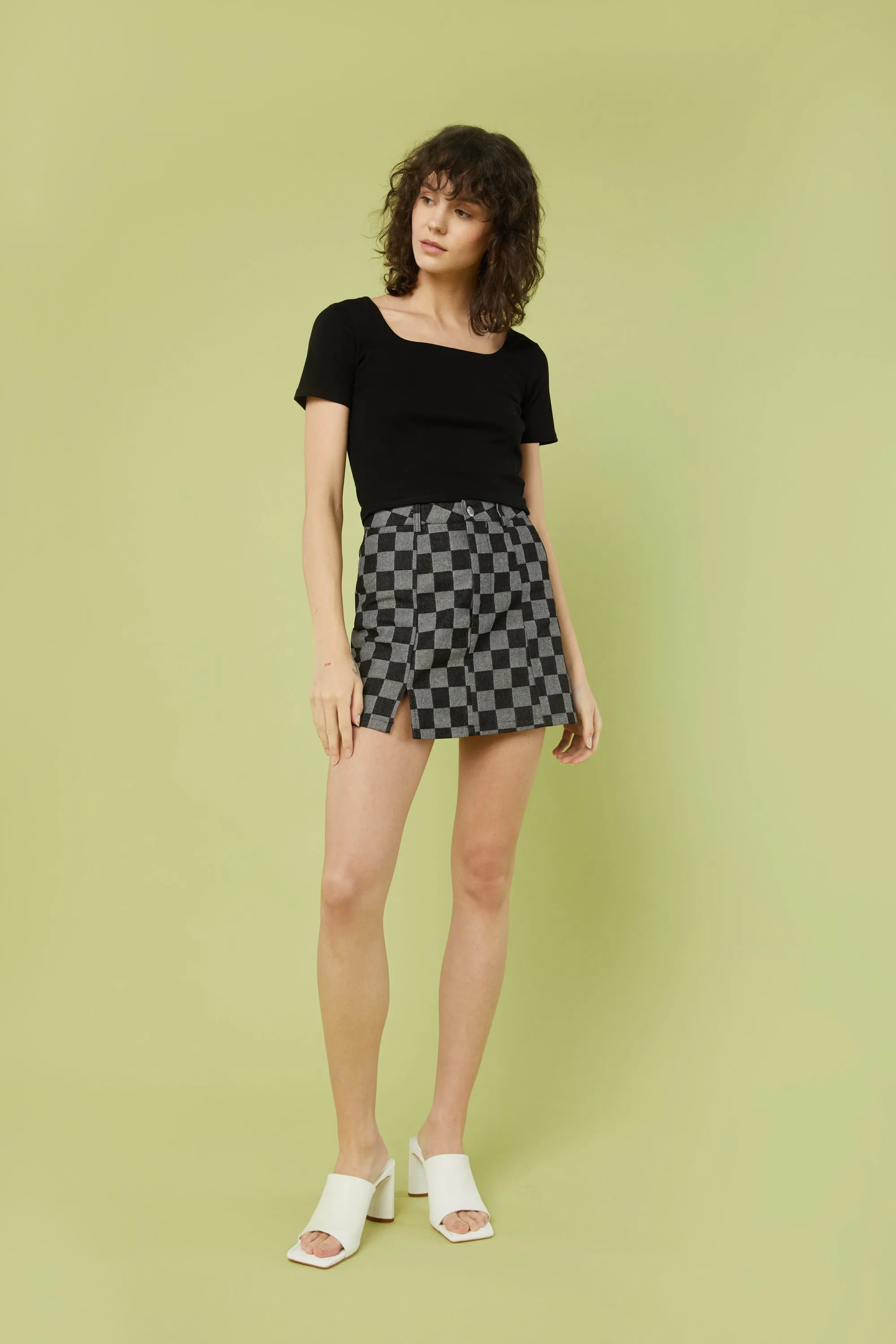 CHECKERED MINI SKIRT sold by OAK AND FORT product image thumbnail 3
