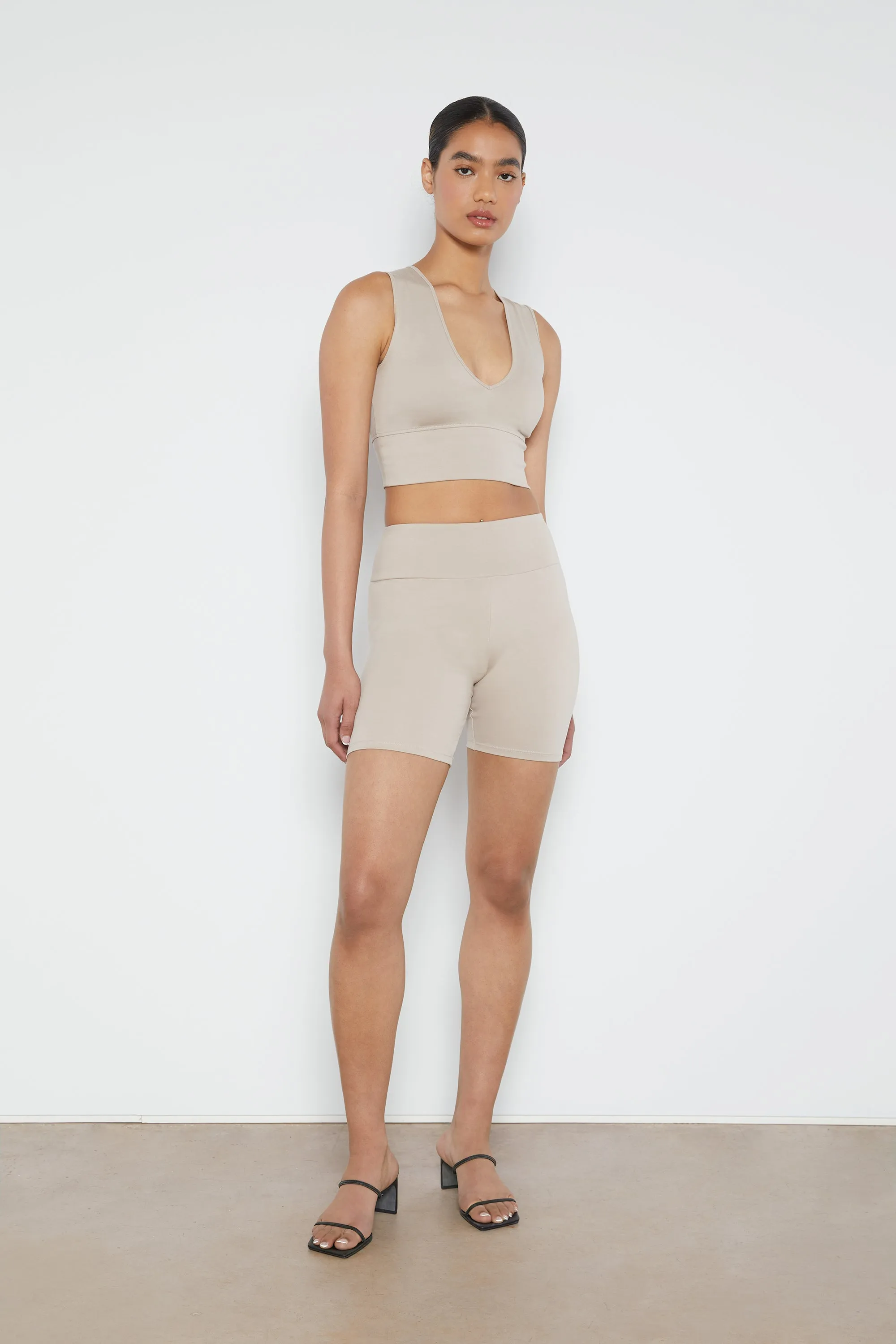 V-NECK CROPPED TANK sold by OAK AND FORT