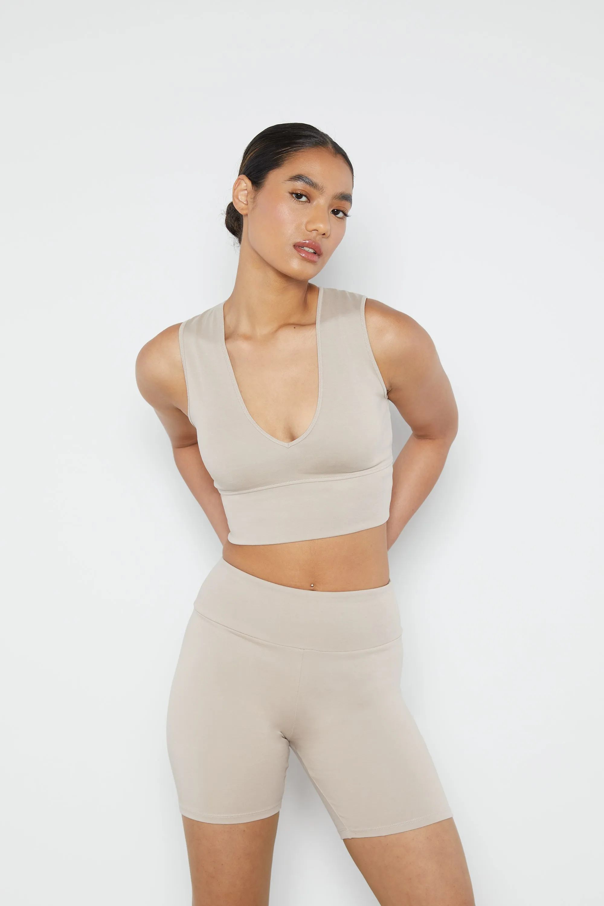 V-NECK CROPPED TANK sold by OAK AND FORT product image thumbnail 2