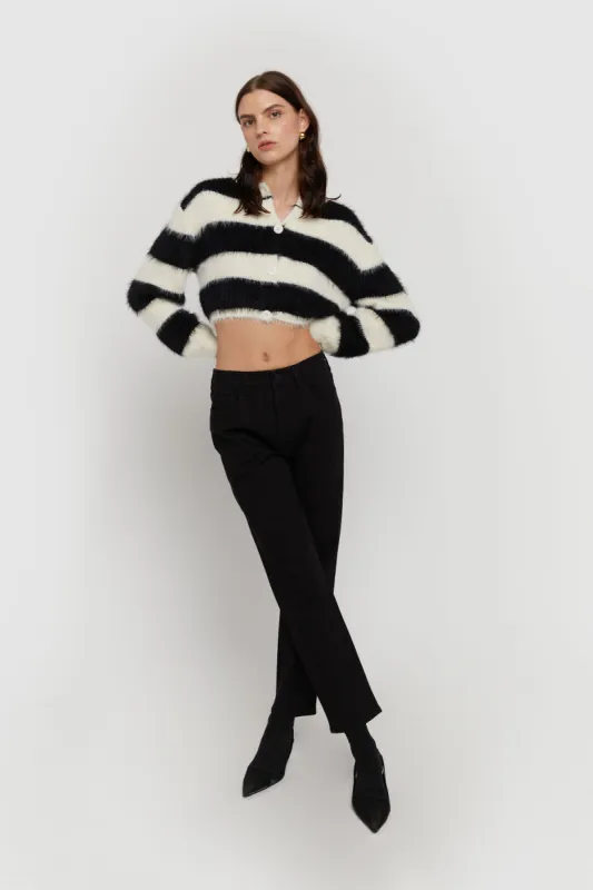 STRIPED FUZZY CARDIGAN sold by OAK AND FORT