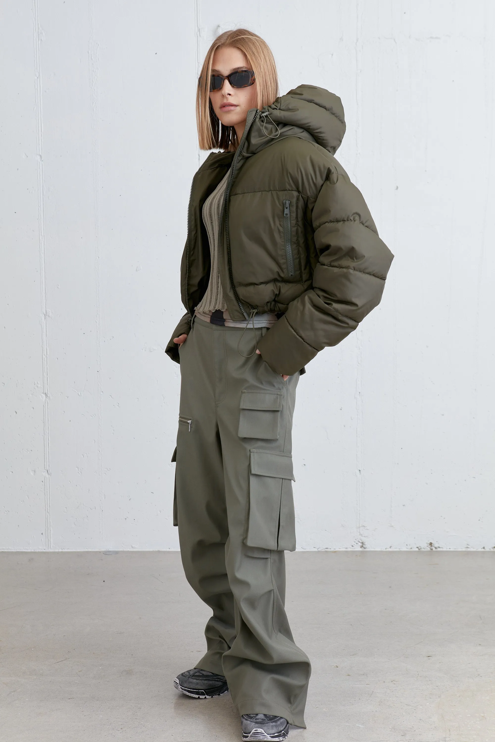 CROPPED PUFFER JACKET sold by OAK AND FORT product image thumbnail 4