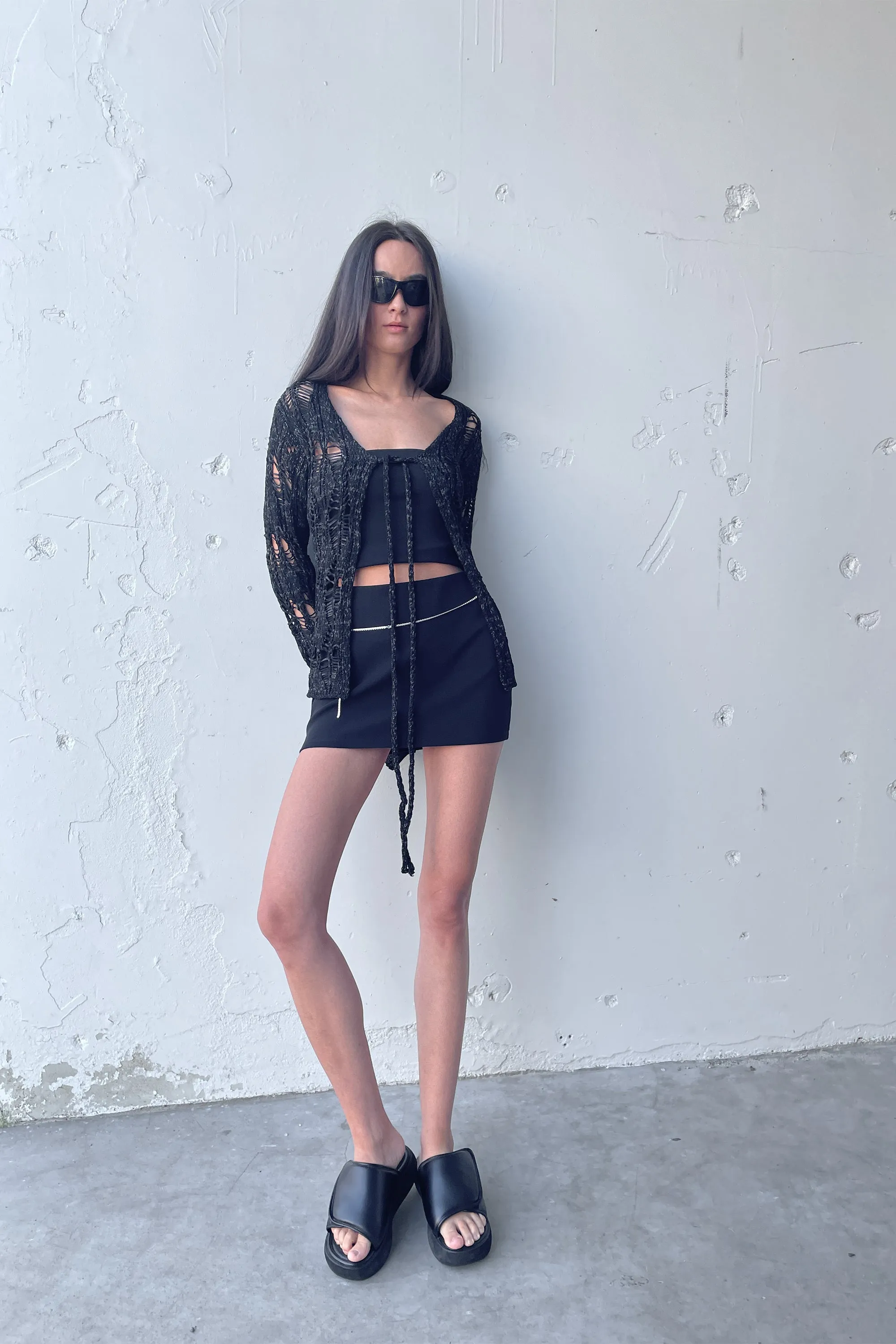 CROCHET OPEN KNIT CARDIGAN sold by OAK AND FORT product image thumbnail 2