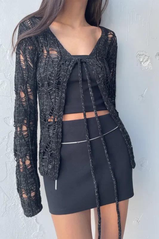 CROCHET OPEN KNIT CARDIGAN sold by OAK AND FORT