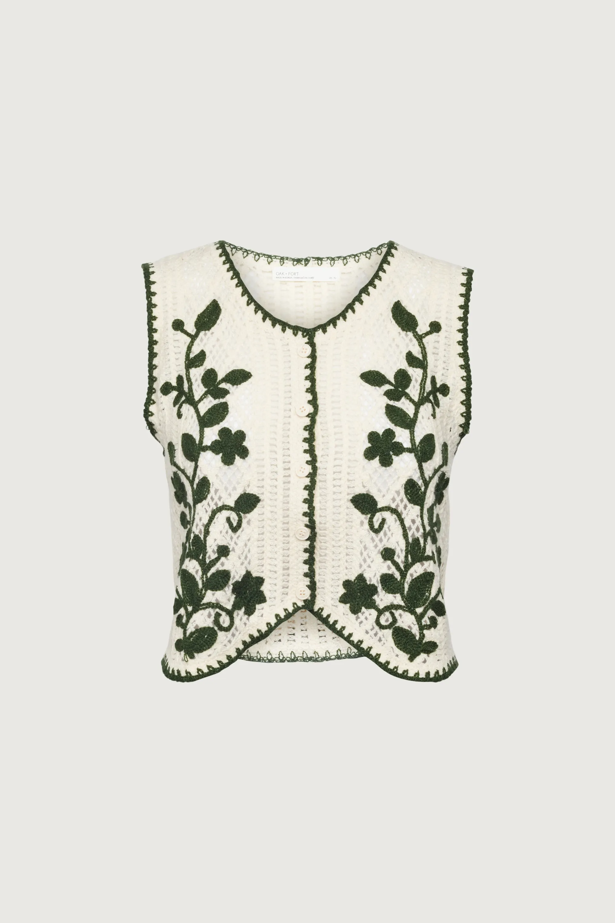 FLORAL EMBROIDERED SWEATER VEST sold by OAK AND FORT product image thumbnail 5